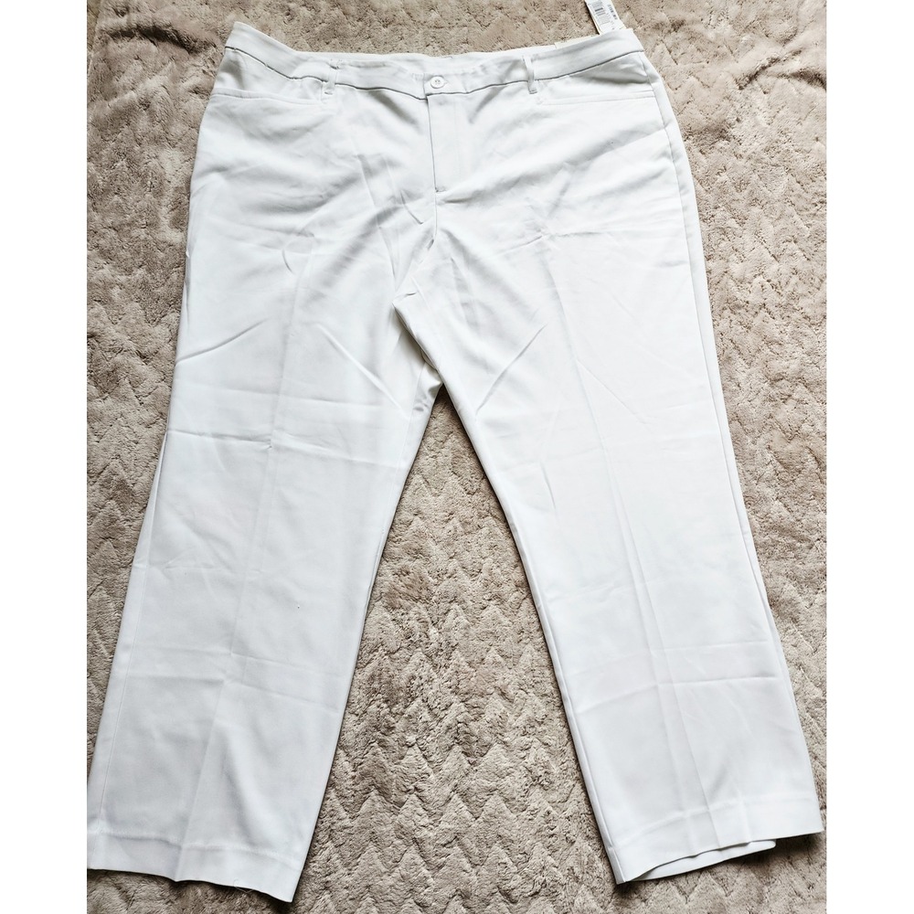 CJ Banks The Perfect Pant Women 24W White Relaxed Fit Trouser Dress Pants NWT